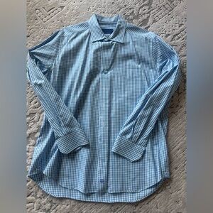 David Donahue Light Blue Gingham Men's Shirt